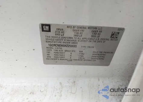 2017 Chevrolet Silverado 1500 Wt из США, поврежденный, VIN 1GCRCNEH6HZ258685